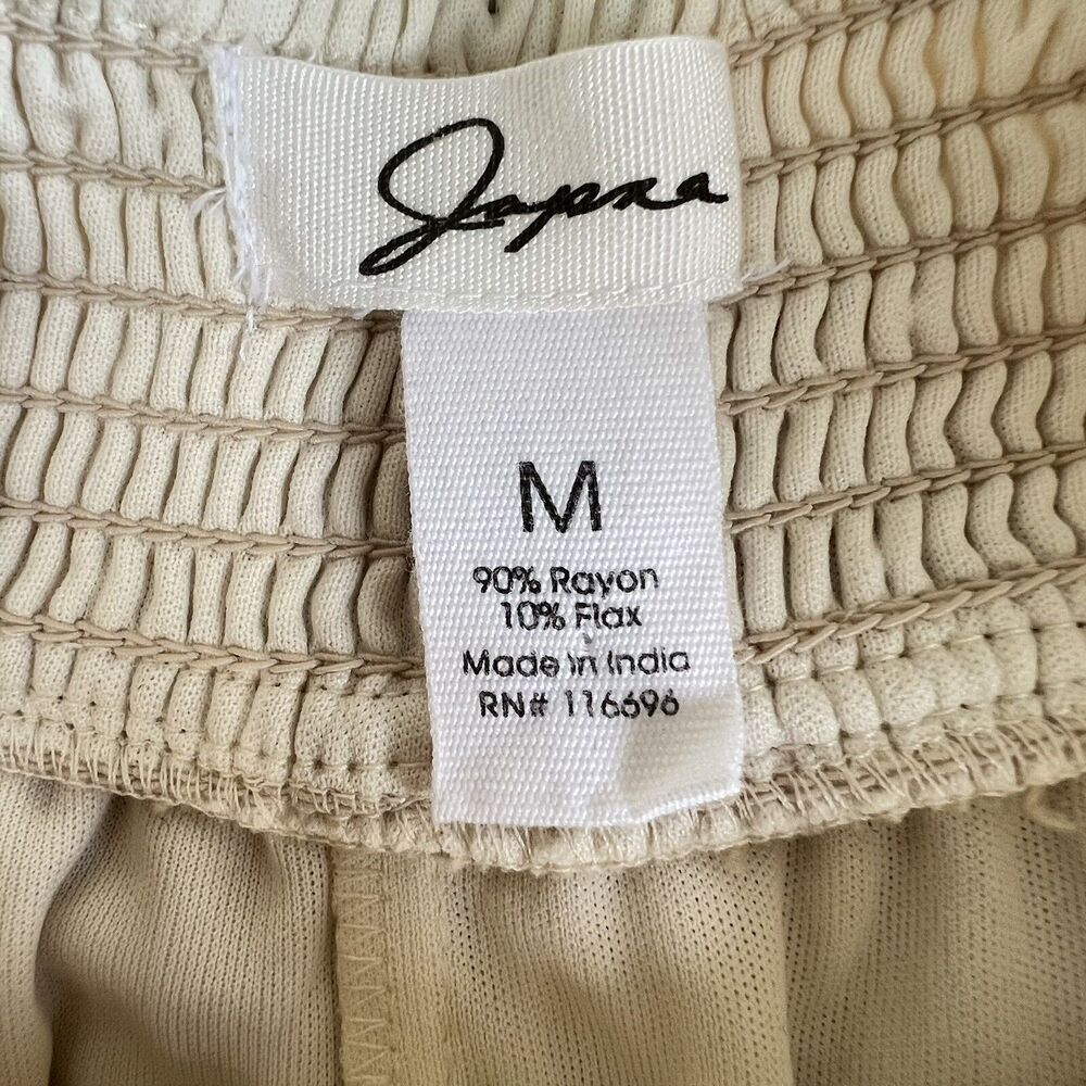 Japna Women's Flirty Skort Short Size M Tan Elastic Waist Lined Boho - Picture 7 of 7
